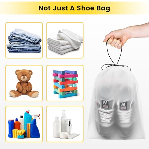 Vorspack Shoe Bags for Travel, 6 Pcs, Transparent, Drawstring, Large - image 6