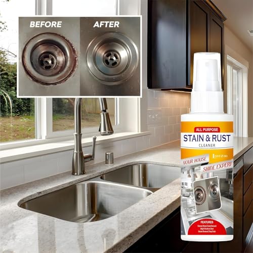 Image of Multipurpose Stain & Rust Remover Spray for Iron, Steel, Metal, Rust Stains Cleaning for Kitchen, Bathroom, Household Cleaner to Loosen Stuck & Rust Parts (200ml, Pack of 1)