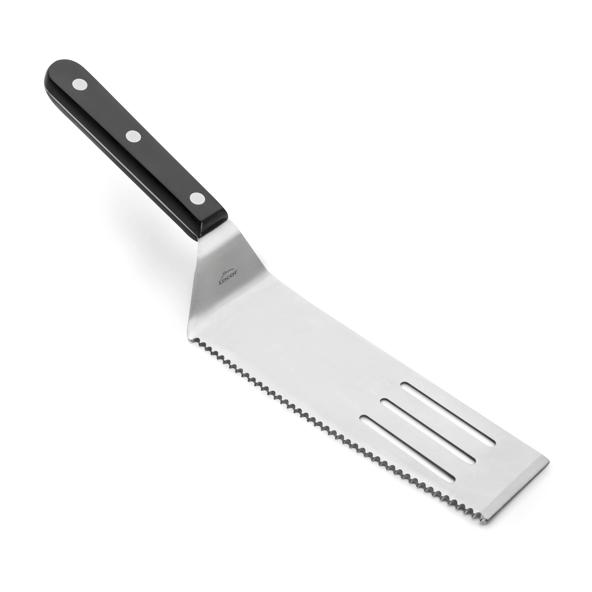 Lacor 62677 Serrated Spatula Inox, 5.5 x 30 x 5 cm, Black