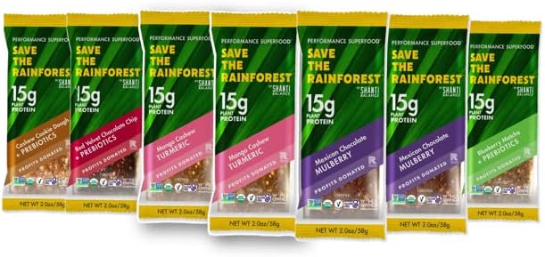 SAVE THE RAINFOREST by SHANTI BALANCE | Multi Flavor Variety Pack | 15 Plant Protein | Organic Gluten Free Superfood | Gut Health Prebiotics | Immunity Boosting | Performance Nutrition | 7 Count