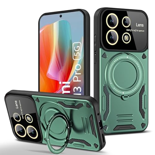 Coque Xiaomi Redmi Note 13 Pro 5G antichoc magnétique verte en PC rigide