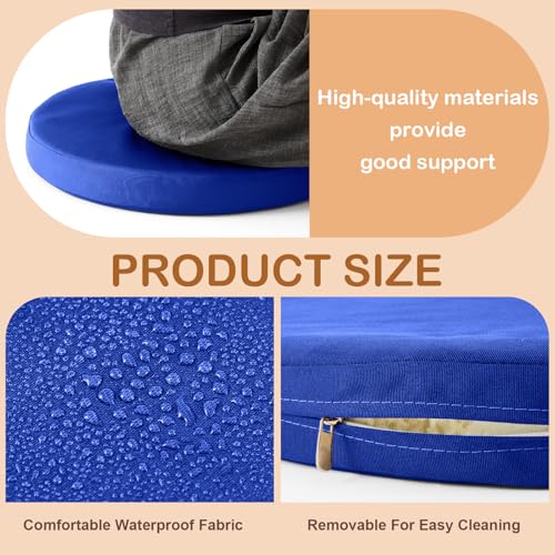 AceOrbit 2 Pack Sauna Seat Cushions, Waterproof High Resilience Seat Pad for Infrared Sauna, Shower Chair & Spa, Heat Mat Accessories 15.7 Inch(Blue,2" Thick,Round) by AceOrbit - Image 3