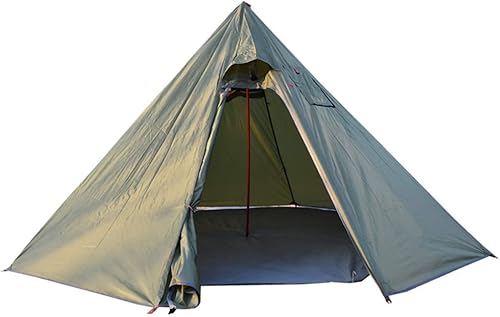 Tienda de campaña caliente ultraligera Tipi para 3-4 personas, con enchufe ignífugo para tubos de combustión con alfombrilla 2 puertas