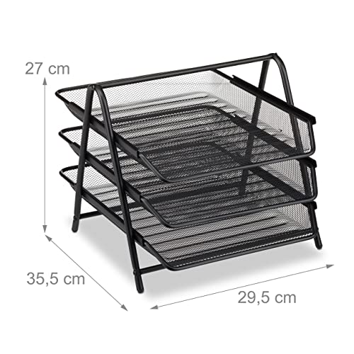 Trieur documents A4 métallique à 3 étages pour optimiser le rangement de bureau - 4