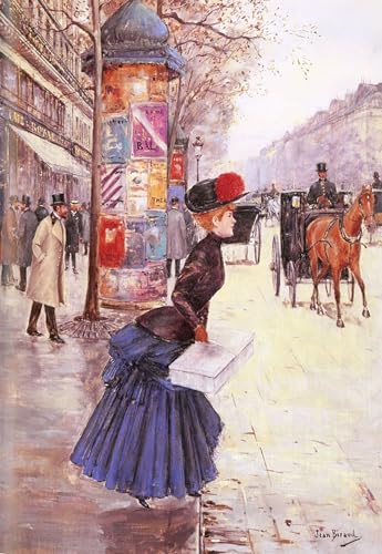 Affiche Jeune femme traversant le boulevard Jean Beraud pour deco salon chaleureuse 60x90