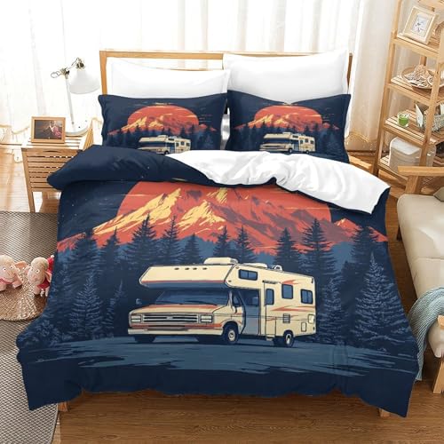 Housse de couette camping-car en microfibre premium impression 3D - 3