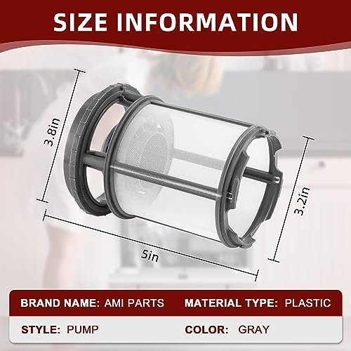 Upgraded W10872845 Dishwasher Pump Filter Cup Replacement Fits for Whirl-pool Ken-more Ama-na Kitchen-iad Dishwasher Parts Filter, Replaces 8579307 W10056425 W10056426 W10142911 by AMI PARTS