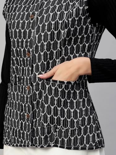 Image of Ravaiyaa - Attitude is everything Women's Floral Printed Reversible Quilted Jacket Coat Blazer Jacket Sleeve Less Waistcoat