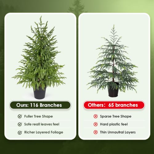 Artificial Norfolk Christmas Pine Tree 3Ft for Indoor and Outdoor Decor - Image 4