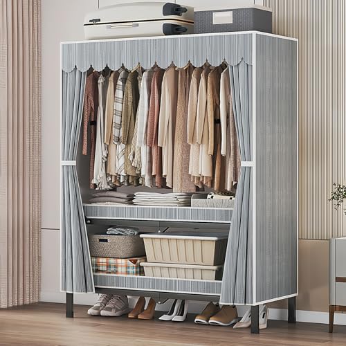 Armario de lona con rayas gris de diseño textil premium 2