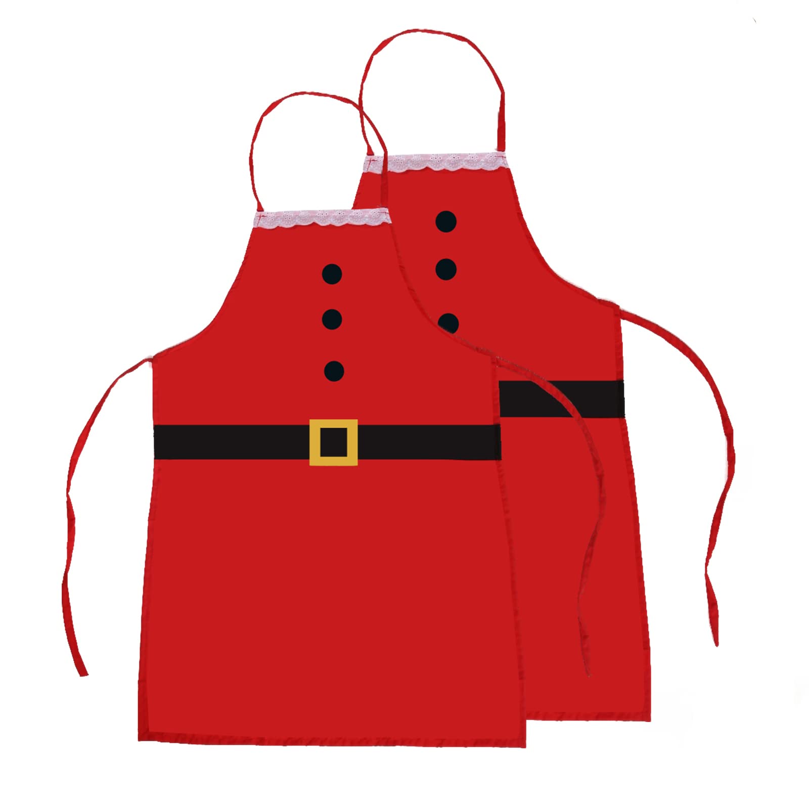 Uten Delantal de Navidad, Delantal de Cocina, Decoración de Navidad, con Bolsillos, Color Rojo, Resistente al Agua para Cocinar, Manualidades, Barbacoas, Fiestas