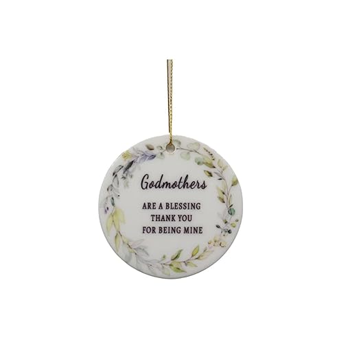 Godmother Ornament 2023,Godmother Gift for Baptism Decoration,Godmother Gift Ideas from Godchild,Mother's Day Thanksgiving Gift,Godmothers Proposal Christmas Decoration with Gift Boxe&Ribbon(3Inch)