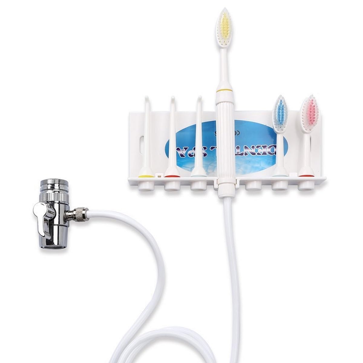 Hydropulseurs Irrigateur Bucco Dentaire pour Hygiène Dentaire Fil Dentaire 3 Buses et 3 Robinets de Brosse à Dents Facile à Installer