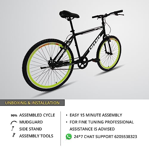 Image of Omobikes Model 1.0 | Hybrid City Cycle | Single Speed | 18 inch Steel Frame | Rigid Fork | Power V-Brakes | 26T Tire | Double Wall Alloy Rims | Ideal for 15+ Years Unisex Adult