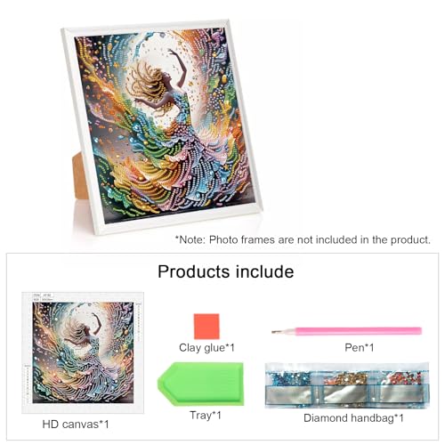 Image of AiYuanzsh DIY Diamond Art Painting Kits for Adults, 5D Special Shape Crystal Rhinestone Diamond Art Kits for Beginners, for Home Wall Decoration Gift 12x12 inch, Beautiful Dancer