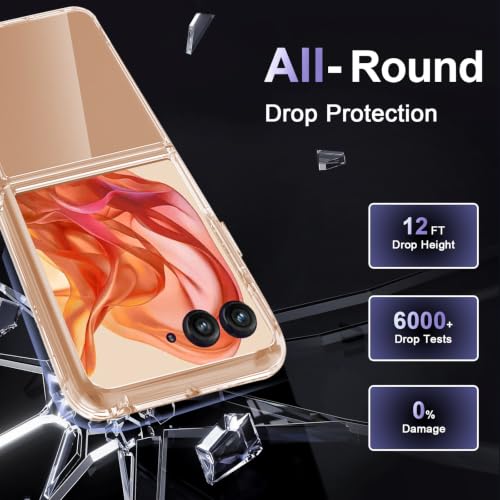 Image of Case for Motorola Razr+ Plus 2025 /Razr+ Plus 2024, Military Grade Drop Protection Phone Case, Yellowing Resistant, Anti-Scratch Hard PC Back, Shockproof Ultra-Thin Protective Cover, Clear