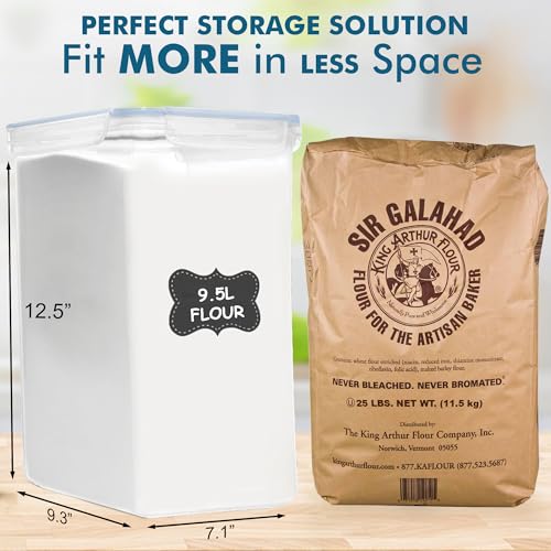 Shazo 2 PC (9.5L | 321 Oz) Extra Large Bulk Food Storage Containers with Airtight Lids for Flour, Sugar, Rice, Cereal & Pasta - Leakproof, BPA-Free Plastic Canisters for Kitchen & Pantry Organization