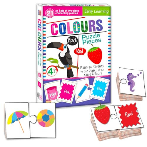 Image of Colors Match Jigsaw Puzzle Connecting 2-piece (Set of 21 pcs) for Kids, Childrens and Toddlers - Early Learning Educational Brain Booster with Fun and Engaging - Ages 4+
