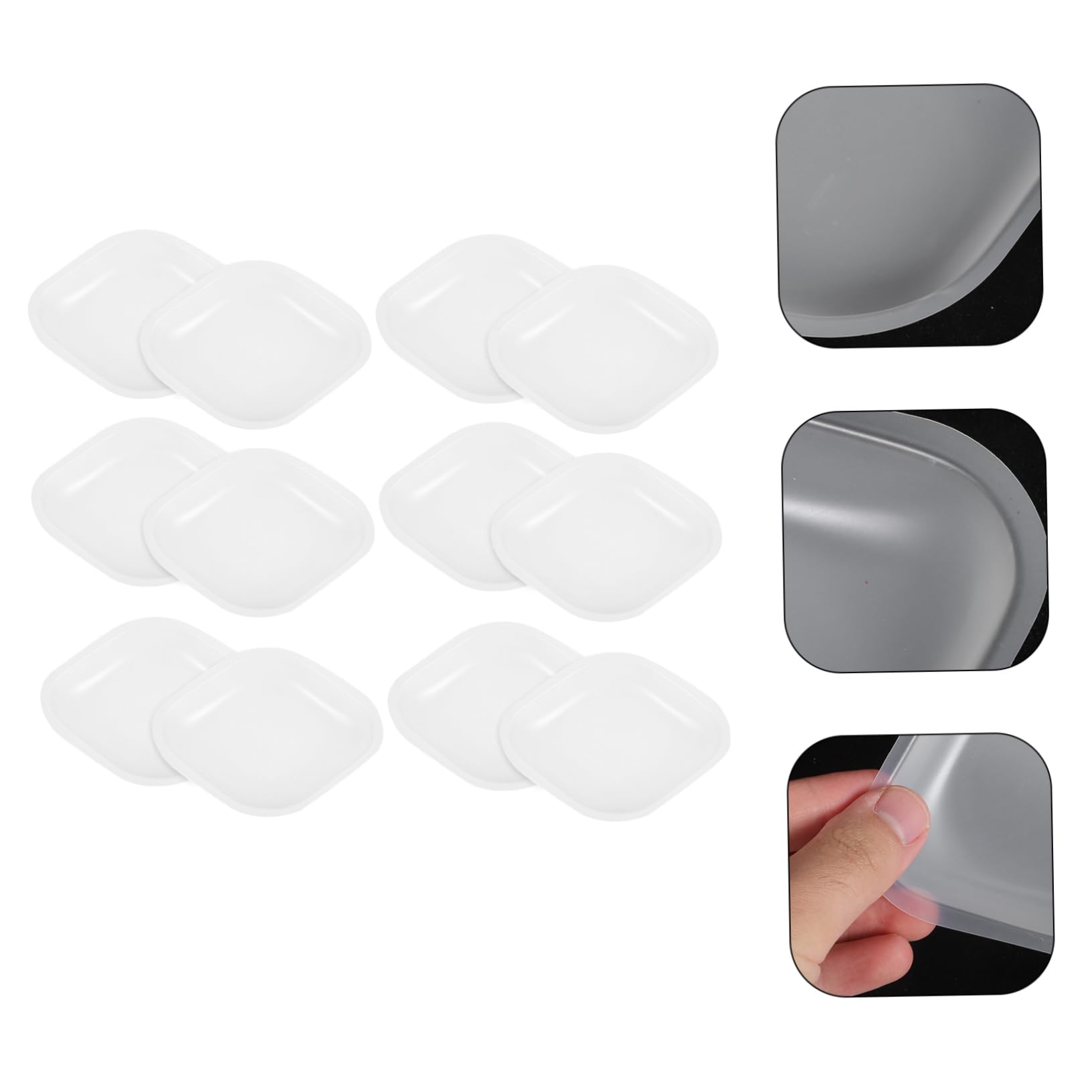 KICHOUSE 20pcs Diamond Shape Plastic Weighing Trays Lab Weigh Trays Accurate Non-Stick Powder Weight Pans Small Weighing Plates Laboratory Equipment