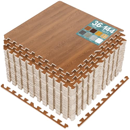 Sorbus 144 Sq Ft Wood Grain Tiles