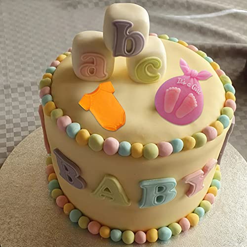 Baby Shower Cupcake Topper Chocolate Candy Silicone Molds 4 Pcs, Cute Baby Baby Cake Carriage And Clothes Feet Fondant Mold For Bodysuit Baby Onesie Shirt Mold Cake Decoration Sugar #TOP6