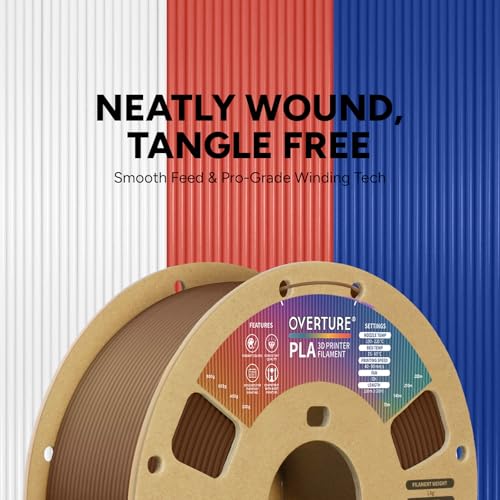 OVERTURE Filament PLA 1.75mm Aufgerüstet, 3D Drucker PLA Filament 1kg Spule (2.2 LBS), Maßgenauigkeit +/- 0.02mm, (Schokolade) – Bild 3