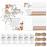 Watersay 50 Set Fall Wedding Favor for Guest Let Love Grow Seed Packets Falling in Love Self Adhesive Packets with Thank You Tags Wedding Gifts for Guest Bridal Shower, No Seeds