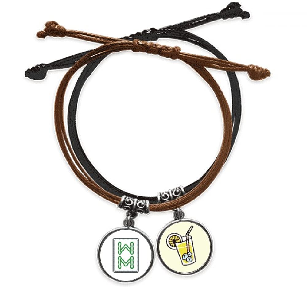 Structure bambou bar mah-jong bracelet corde ajustable en cuir unique - 3