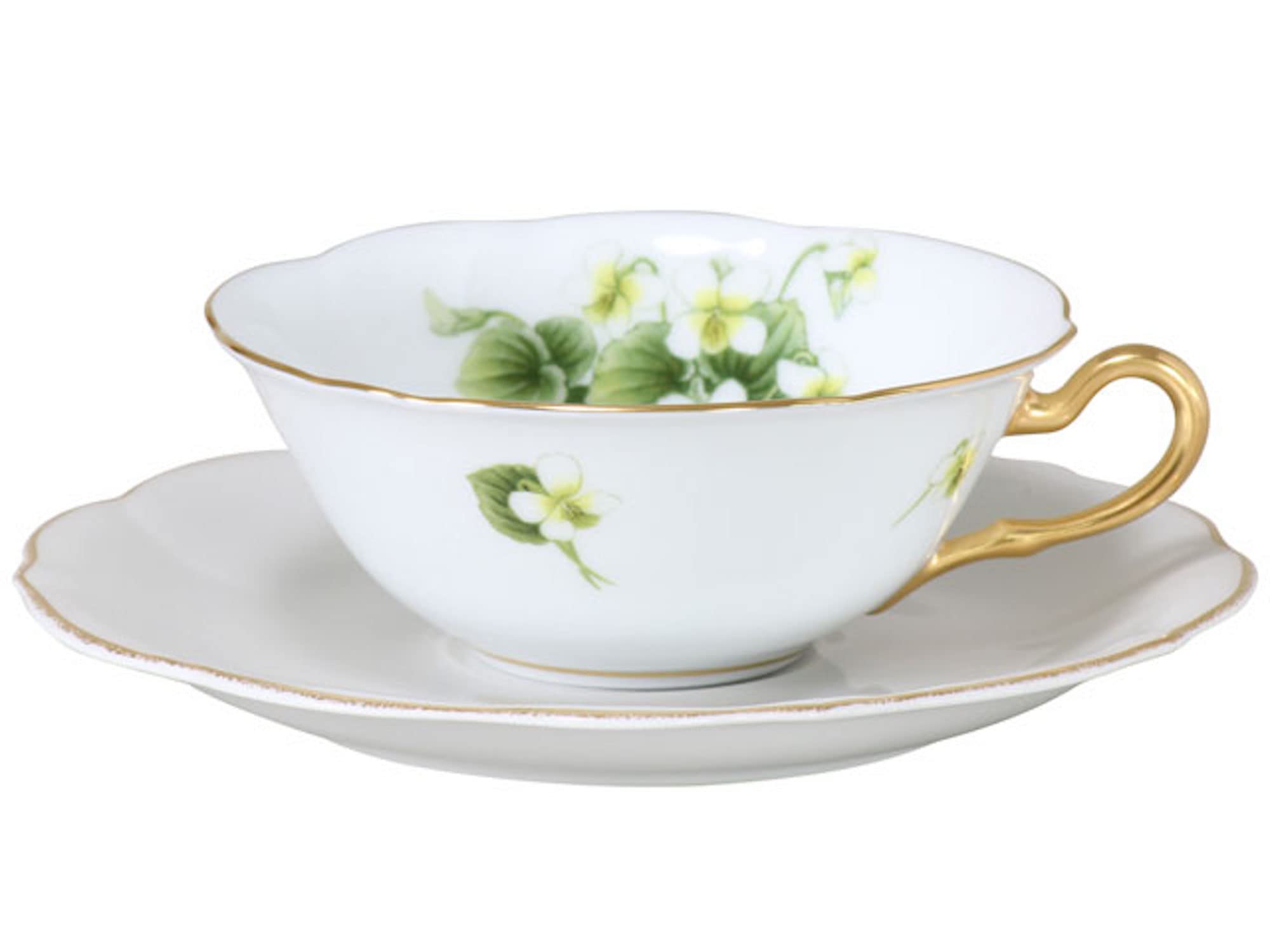 大倉陶園 すみれブーケ ブルーブーケ スープカップ ダブルハンドル