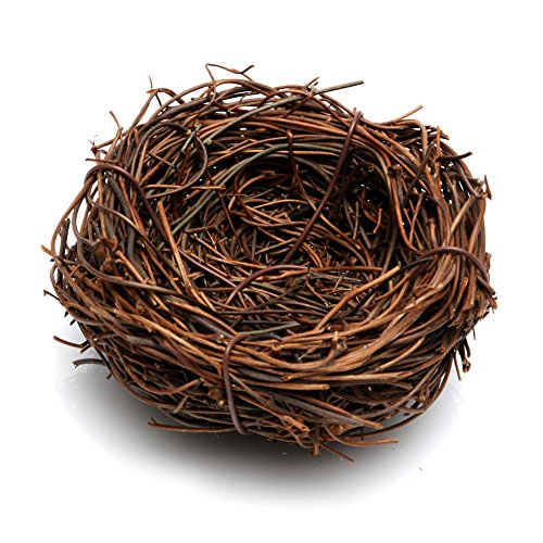 Jesse Handmade Vine Brown Bird Nest House Home Wedding Party Cute Nature Craft Holiday Decor Decoration (2.4inch Diameter)