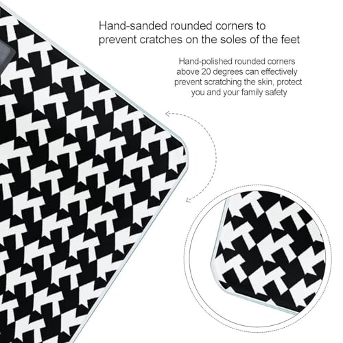 Báscula Digital Negra Houndstooth de Vidrio Templado miniatura 4