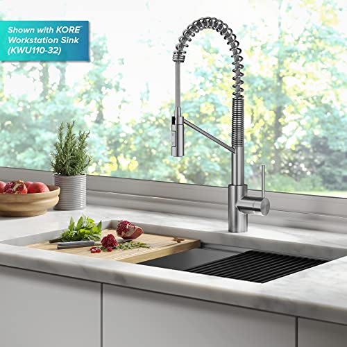 KRAUS Oletto Touchless Sensor Commercial Pull-Down Single Handle Kitchen Faucet with QuickDock Top Mount Assembly in Spot Free Stainless Steel, KSF-2631SFS by Kraus - Image 3