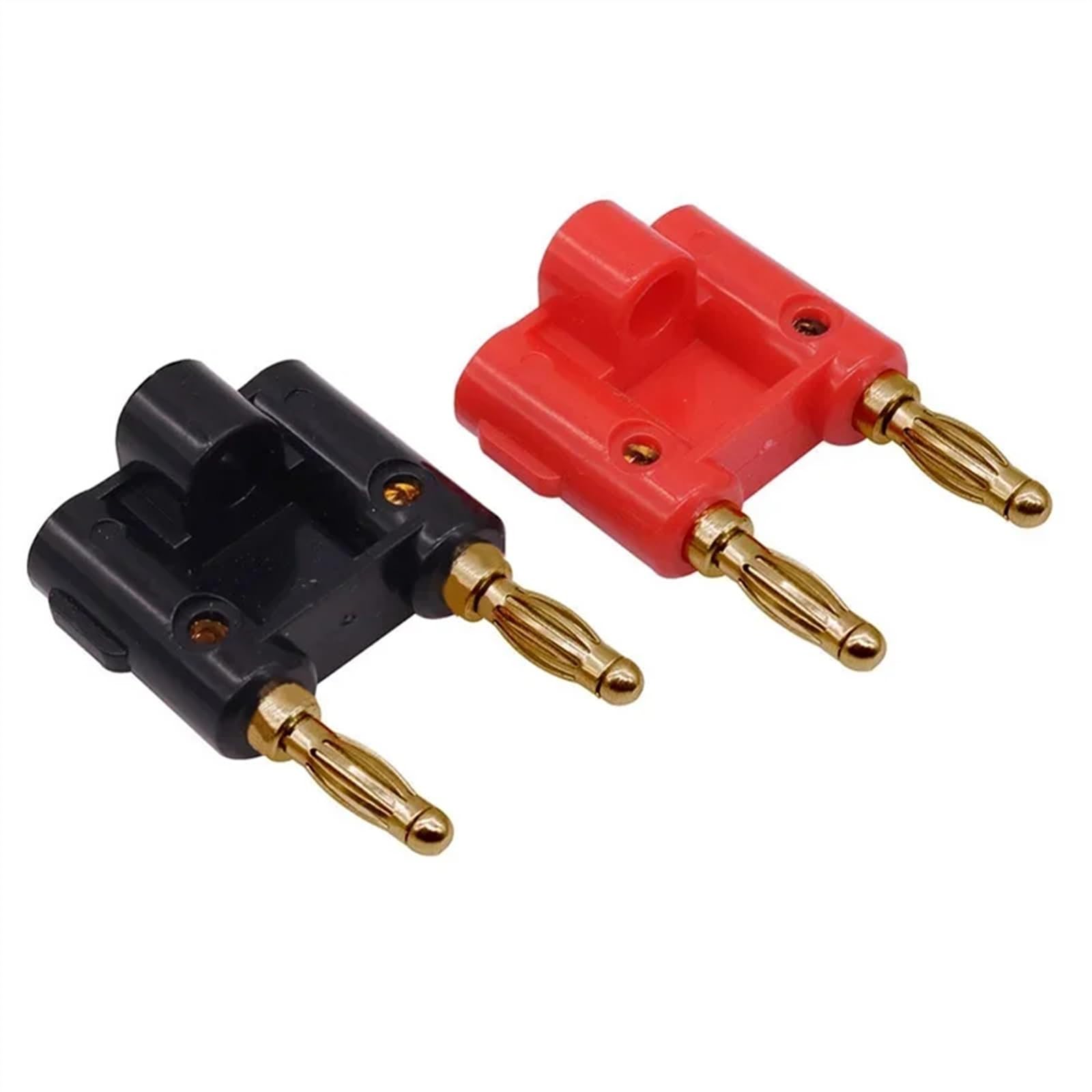 8/40 pièces plaqué Or Noir Rouge Double rangée fiche Banane mâle Haut-Parleur fiches Couple connecteur de Terminal for Fils câble(B 8Pcs)