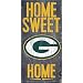 Green Bay Packers Wood Sign - Home Sweet Home 6"x12"