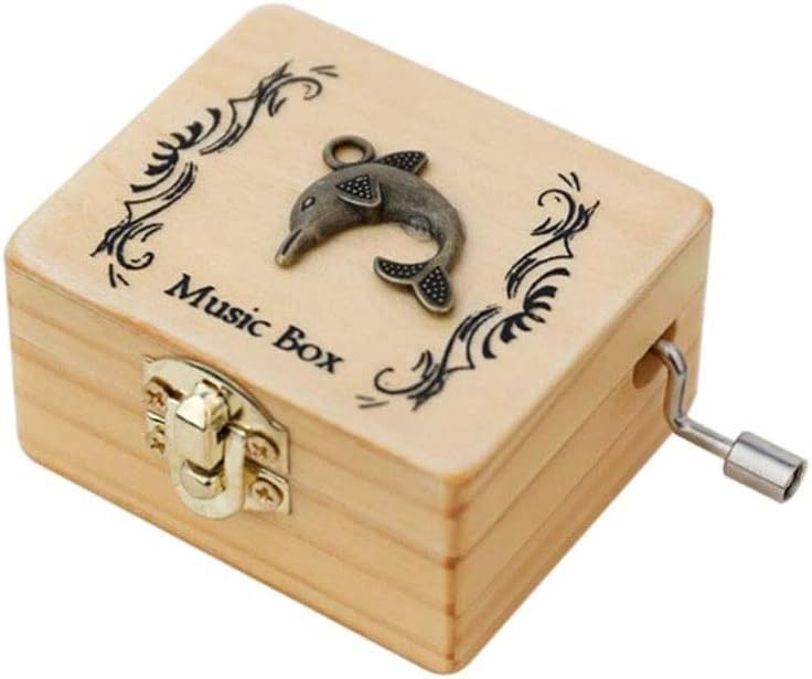 オルゴール木製手回し彫刻子供ギフト耐久性のあるクリエイティブ彫刻アンティーク