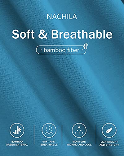 Nachila Womens Bamboo Nightgown Soft Short Sleeve Sleepwear Pleated Crew-Neck Nightshirt Comfy Sleep Shirt Turquoise Xx-Large #TOP4