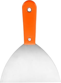 HARFINGTON Carbon Steel Putty Knife 6" Plastic Handle Spreading Drywall Flex Putty Scraper for Wallpaper Wall Taping Scraping Paint, Orange