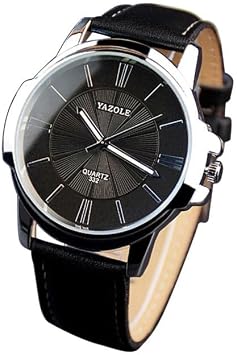 Luxury Stainless Steel Band Leather Men Watch Dial Quartz Wrist Sport Women's Watch Inexpensive Watches for Men  ,Black  ,Brown, One Size