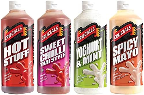 Crucials Spicy Selection Sauces Hot Bundle, 4 x Large 500ml Bottles