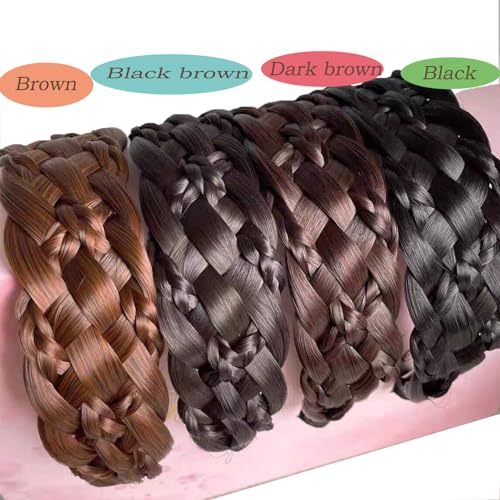 Denlydom Headband 5 Strands Synthetic Hair Plaited Headband Braid Braided With Teeth Hair Band Beauty Accessory Stretch Braid Headbands Hairpiece For Women thumb #5