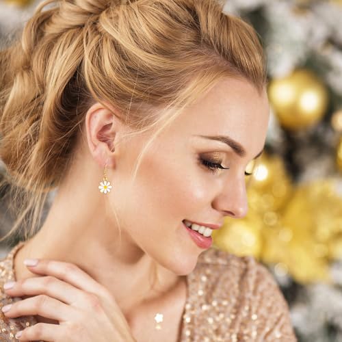 Daisy Flower Earrings for Women, Daisy Dangle Drop Earrings Flower Jewelry by Mikovivi - Used condition - Image 7