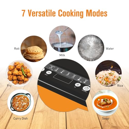 Image of BALTRA Majesty Induction Cooktop 1400 W | 7 Versatile Cooking Modes | Cool Touch Surface, Preset your Timer, Overheat Protection, Energy Saver | Lightweight & Durable Induction | 1 Year Warranty