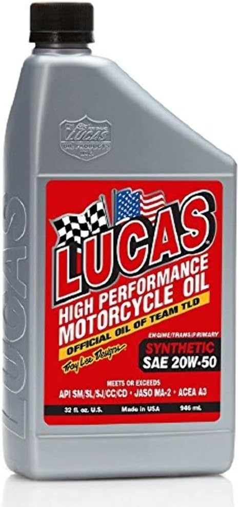 LUCAS Oil 10702 SAE 20W-50 Synthetic Motorcycle Oil (Pack of 2) (2)