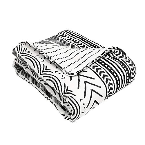 Jeté de canapé Noir et Blanc Lush Decor couverture lit 60x50 pouces