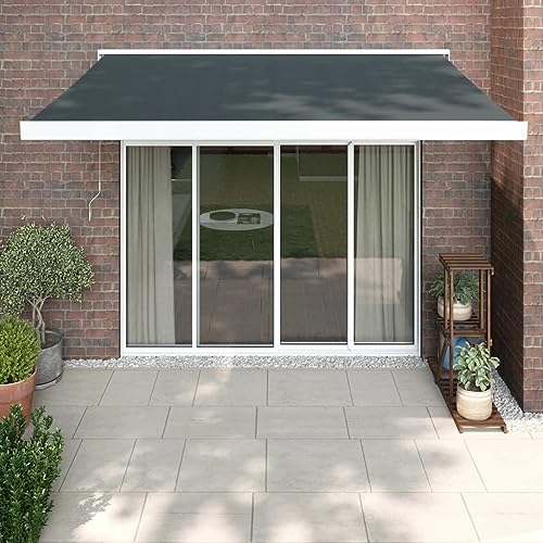 SKM Toldo retráctil, color antracita, 3,5 x 2,5 m, tejido y aluminio (32,94 kg), 4537