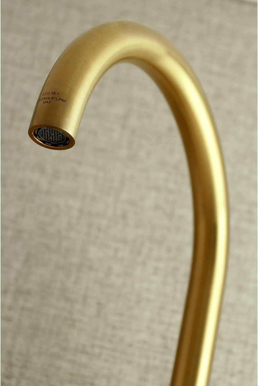 Kingston Brass Concord 8-Inch Adjustable Center Wall Mount Kitchen Faucet, Brushed Brass