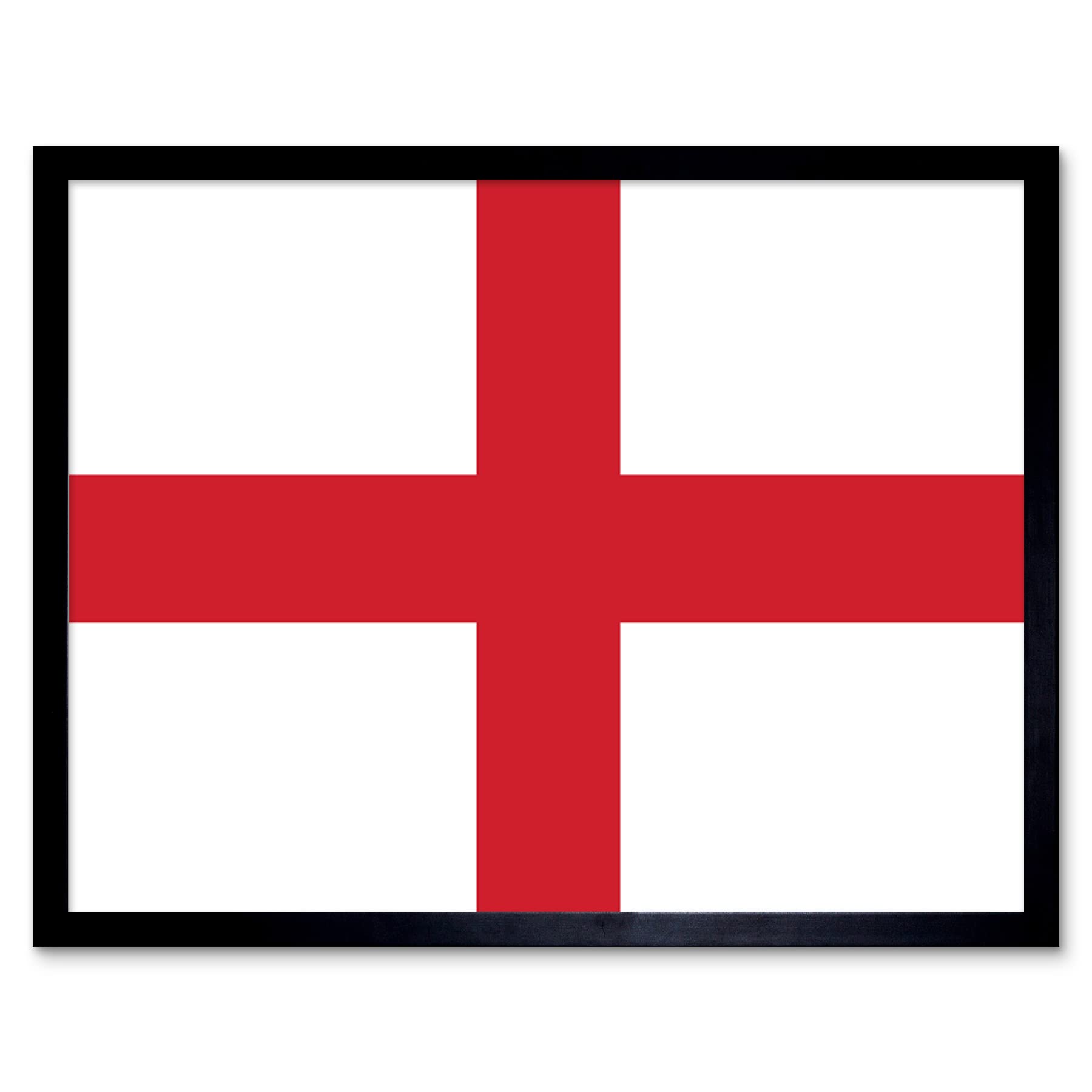 Artery8 England National Flag Patriotic Vexillology World Flags Country Region Poster Art Print Framed Poster Wall Decor 12x16 inch
