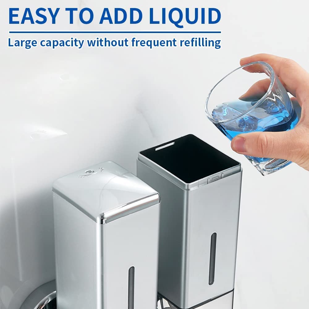 Wall Mounted Soap Dispenser, Shower & Lotion Dispenser for Home, Bathroom, Kitchen, Hotels, Restaurants (1000ml, Silver)