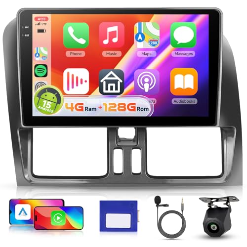 【4+128G】 Hodozzy Carplay Autoradio pour Volvo XC60 2008-2013,9 Pouces Ecran in-Cell Android Autoradio avec Bluetooth 5.0/Android...