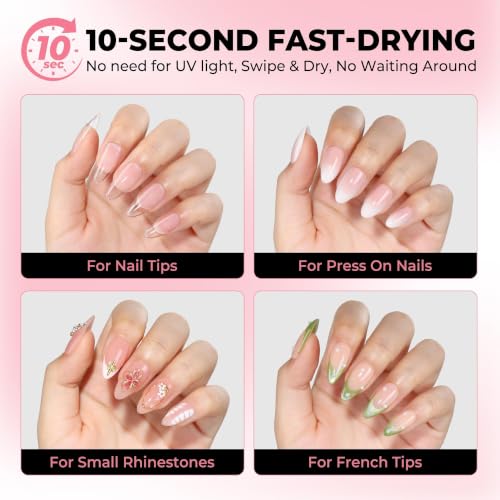 Image of Luckyfairy Super Strong Nail Glue 5PcsX2g for Press On Nails | Quick Drying, Semi Solid Nail Glue Gel For Acrylic Fake Nails Tips, Mini Tubes, Mess-Free, No Lamp Needed, Beginners-Friendly